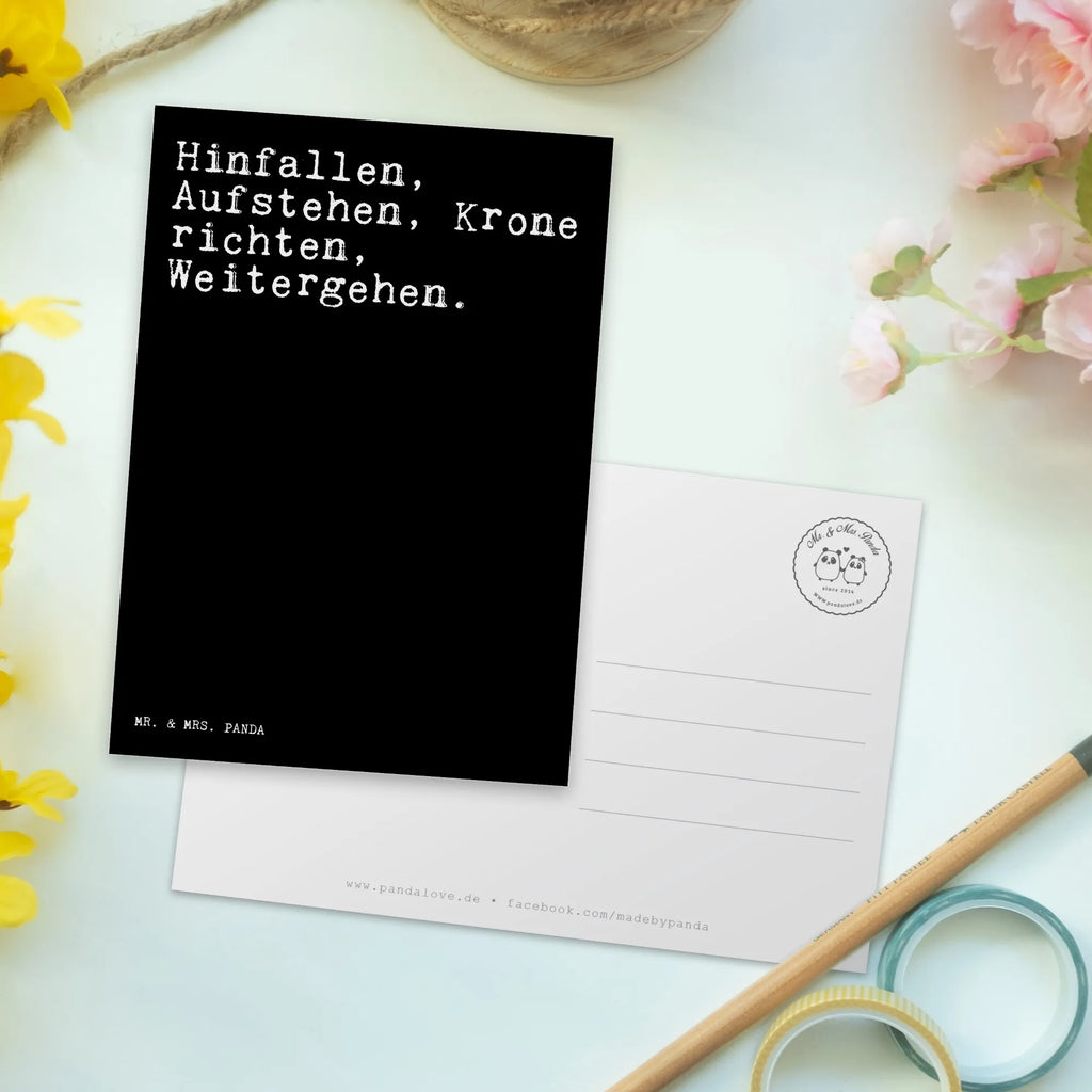 Postkarte Sprüche und Zitate Hinfallen, Aufstehen, Krone richten, Weitergehen. Postkarte, Karte, Geschenkkarte, Grußkarte, Einladung, Ansichtskarte, Geburtstagskarte, Einladungskarte, Dankeskarte, Ansichtskarten, Einladung Geburtstag, Einladungskarten Geburtstag, Spruch, Sprüche, lustige Sprüche, Weisheiten, Zitate, Spruch Geschenke, Spruch Sprüche Weisheiten Zitate Lustig Weisheit Worte