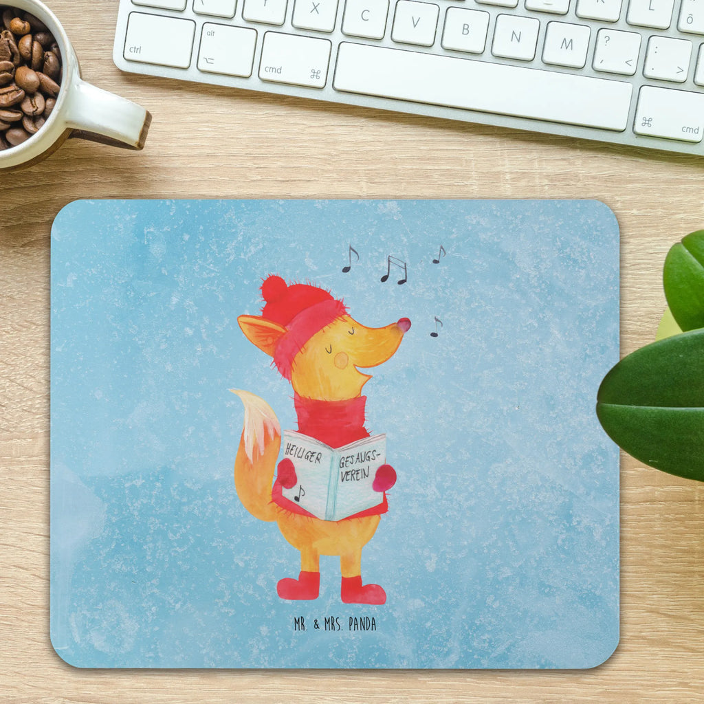 Mauspad Fuchs Sänger Mousepad, Computer zubehör, Büroausstattung, PC Zubehör, Arbeitszimmer, Mauspad, Einzigartiges Mauspad, Designer Mauspad, Mausunterlage, Mauspad Büro, Winter, Weihnachten, Weihnachtsdeko, Nikolaus, Advent, Heiligabend, Wintermotiv, Fuchs, Füchse, Sänger, Geschenk Sänger, Singen, Weihnachtslieder