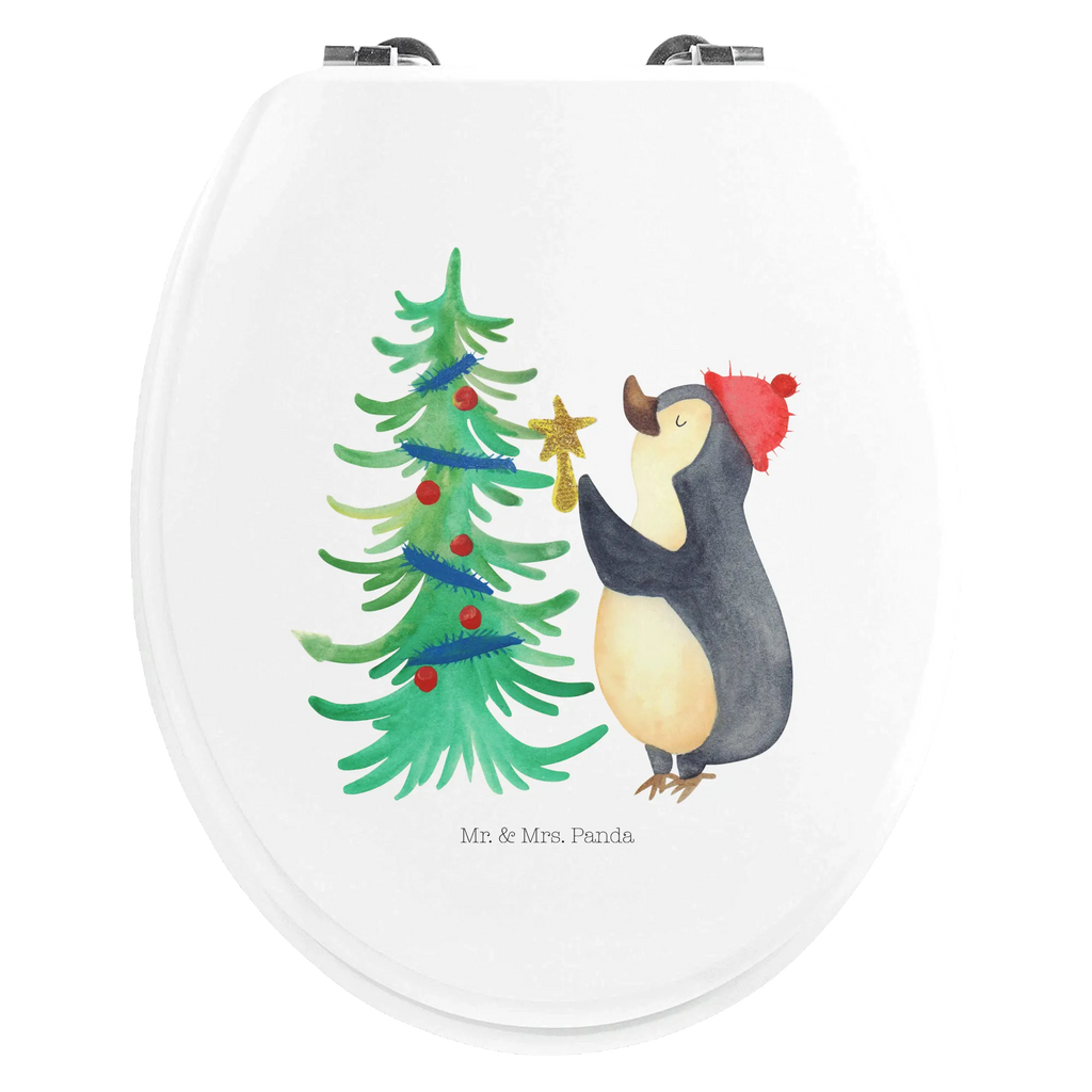 Motiv WC Sitz Pinguin Weihnachtsbaum Klobrille, Klodeckel, Toilettendeckel, WC-Sitz, Toilette, Winter, Weihnachten, Weihnachtsdeko, Nikolaus, Advent, Heiligabend, Wintermotiv, Pinguin