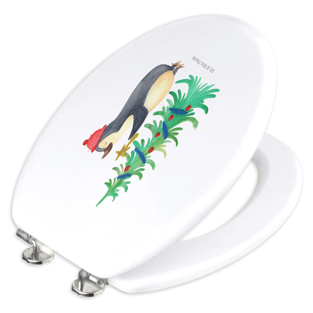 Motiv WC Sitz Pinguin Weihnachtsbaum Klobrille, Klodeckel, Toilettendeckel, WC-Sitz, Toilette, Winter, Weihnachten, Weihnachtsdeko, Nikolaus, Advent, Heiligabend, Wintermotiv, Pinguin