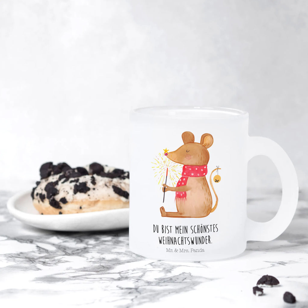 Teetasse Weihnachtsmaus Teetasse, Teeglas, Teebecher, Tasse mit Henkel, Tasse, Glas Teetasse, Teetasse aus Glas, Winter, Weihnachten, Weihnachtsdeko, Nikolaus, Advent, Heiligabend, Wintermotiv, Frohe Weihnachten, Weihnachtsgruß, Weihnachtsmotiv, Maus, Mäuschen, Weihnachtswunder