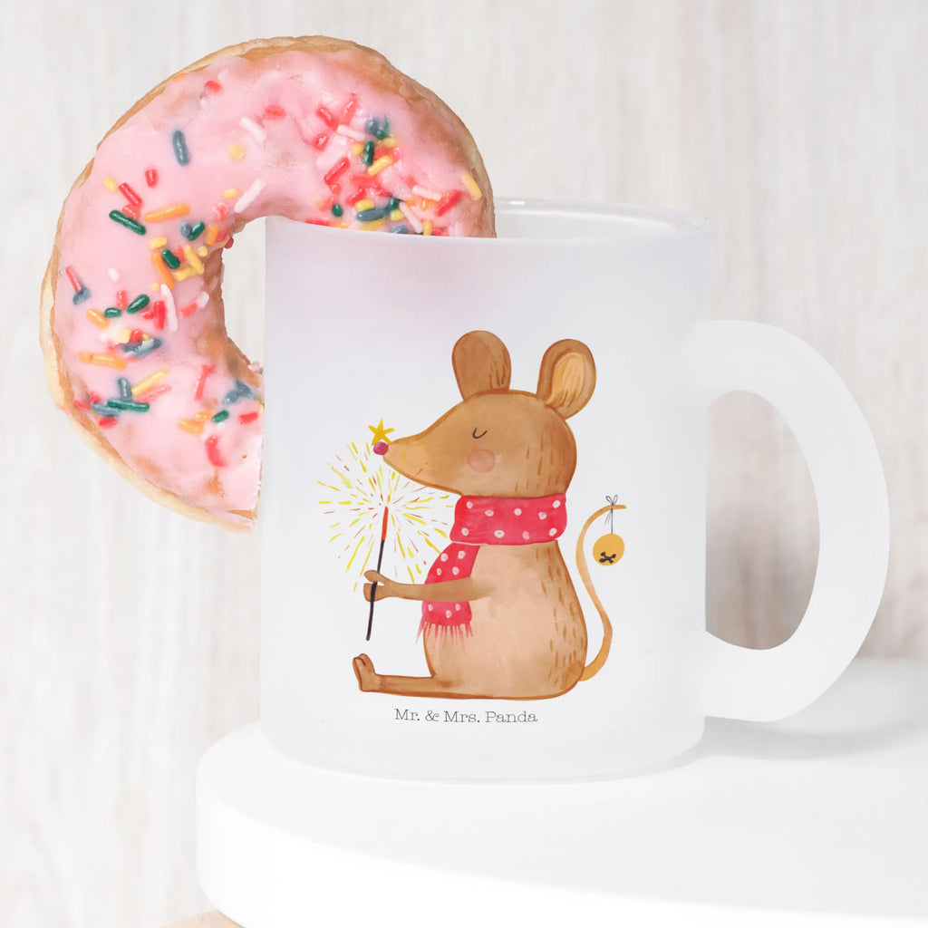 Teetasse Weihnachtsmaus Teetasse, Teeglas, Teebecher, Tasse mit Henkel, Tasse, Glas Teetasse, Teetasse aus Glas, Winter, Weihnachten, Weihnachtsdeko, Nikolaus, Advent, Heiligabend, Wintermotiv, Frohe Weihnachten, Weihnachtsgruß, Weihnachtsmotiv, Maus, Mäuschen, Weihnachtswunder