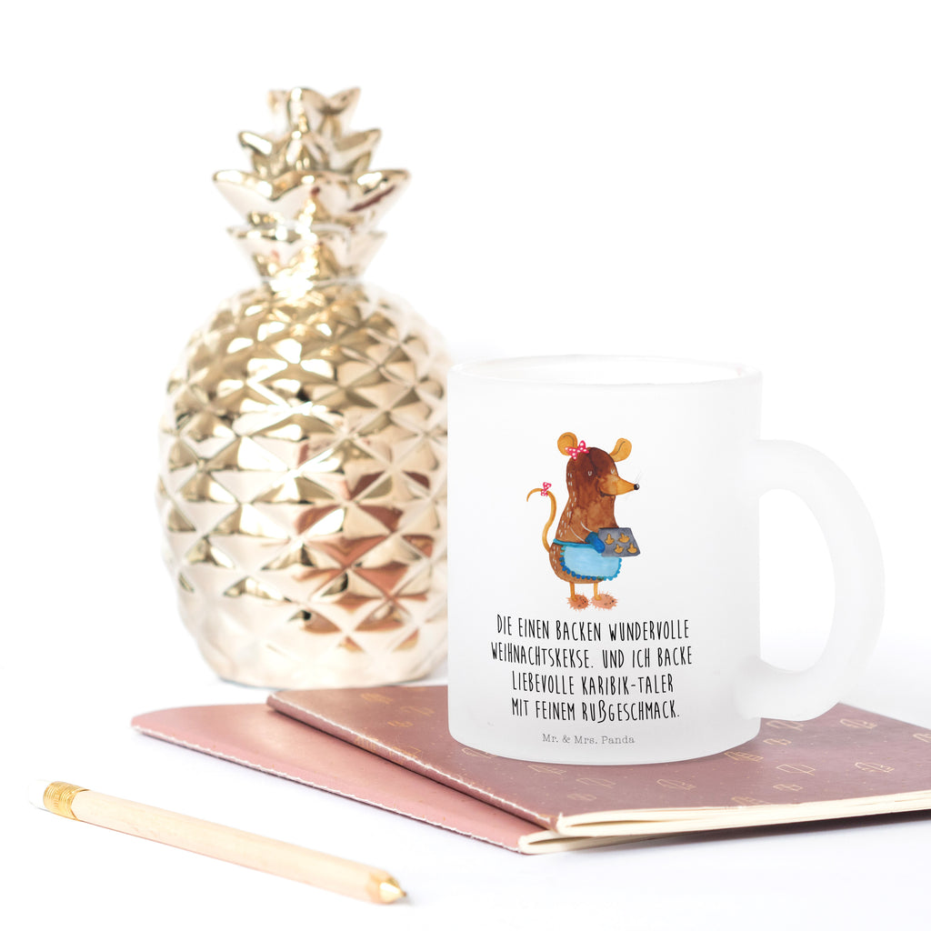 Teetasse Maus Kekse Teetasse, Teeglas, Teebecher, Tasse mit Henkel, Tasse, Glas Teetasse, Teetasse aus Glas, Winter, Weihnachten, Weihnachtsdeko, Nikolaus, Advent, Heiligabend, Wintermotiv, Maus, Kekse, backen, Weihnachtskekse, Plätzchen, Weihnachtsbäckerei, Chaosqueen