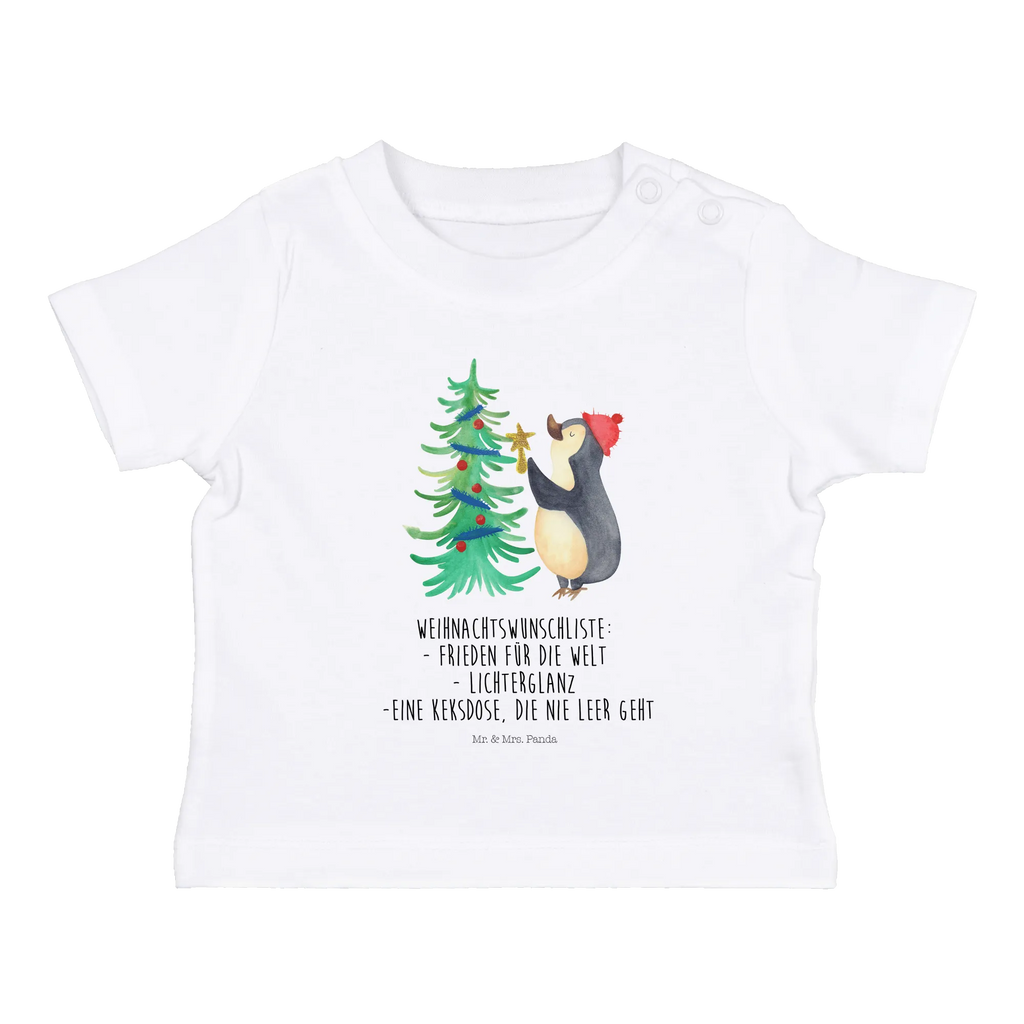 Organic Baby Shirt Pinguin Weihnachtsbaum Baby T-Shirt, Jungen Baby T-Shirt, Mädchen Baby T-Shirt, Shirt, Winter, Weihnachten, Weihnachtsdeko, Nikolaus, Advent, Heiligabend, Wintermotiv, Pinguin