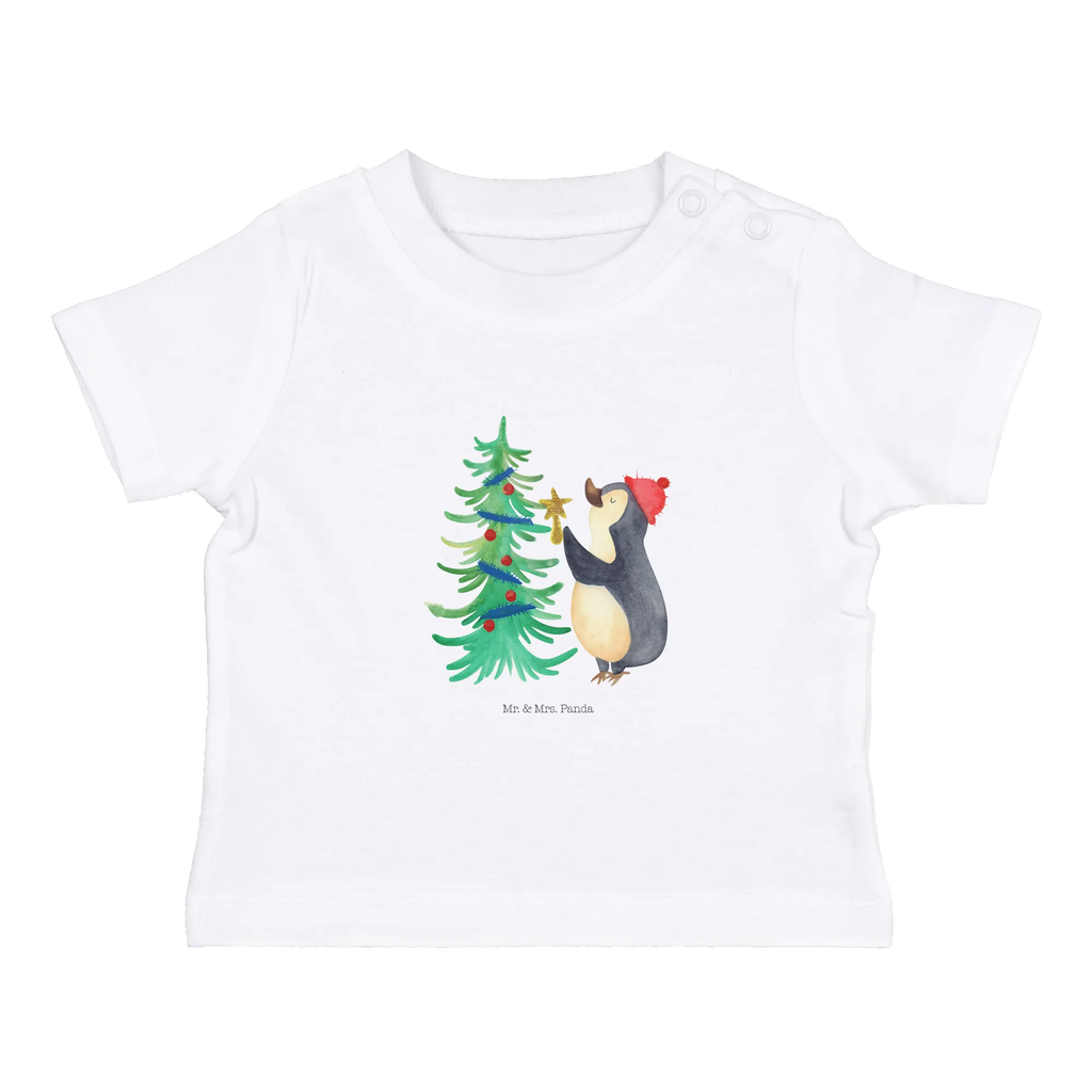 Organic Baby Shirt Pinguin Weihnachtsbaum Baby T-Shirt, Jungen Baby T-Shirt, Mädchen Baby T-Shirt, Shirt, Winter, Weihnachten, Weihnachtsdeko, Nikolaus, Advent, Heiligabend, Wintermotiv, Pinguin