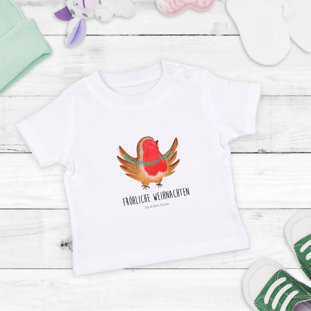 Organic Baby Shirt Rotkehlchen Weihnachten Baby T-Shirt, Jungen Baby T-Shirt, Mädchen Baby T-Shirt, Shirt, Winter, Weihnachten, Weihnachtsdeko, Nikolaus, Advent, Heiligabend, Wintermotiv, Frohe Weihnachten, Weihnachtsmotiv, Weihnachtsgruß, Vogel, xmas