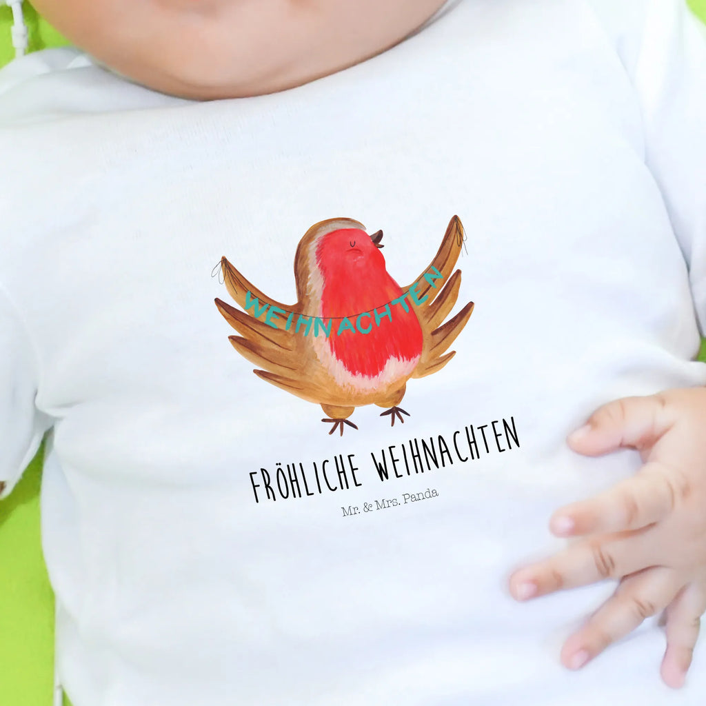 Organic Baby Shirt Rotkehlchen Weihnachten Baby T-Shirt, Jungen Baby T-Shirt, Mädchen Baby T-Shirt, Shirt, Winter, Weihnachten, Weihnachtsdeko, Nikolaus, Advent, Heiligabend, Wintermotiv, Frohe Weihnachten, Weihnachtsmotiv, Weihnachtsgruß, Vogel, xmas