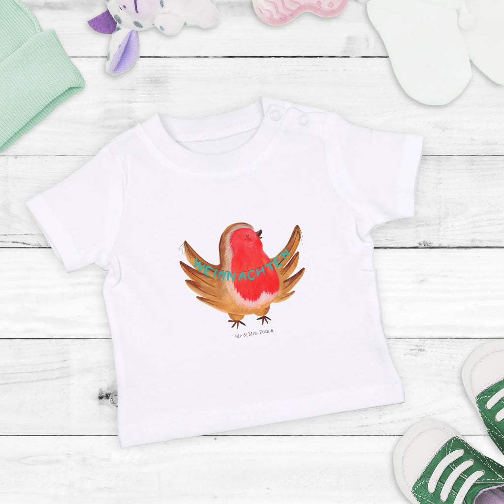 Organic Baby Shirt Rotkehlchen Weihnachten Baby T-Shirt, Jungen Baby T-Shirt, Mädchen Baby T-Shirt, Shirt, Winter, Weihnachten, Weihnachtsdeko, Nikolaus, Advent, Heiligabend, Wintermotiv, Frohe Weihnachten, Weihnachtsmotiv, Weihnachtsgruß, Vogel, xmas