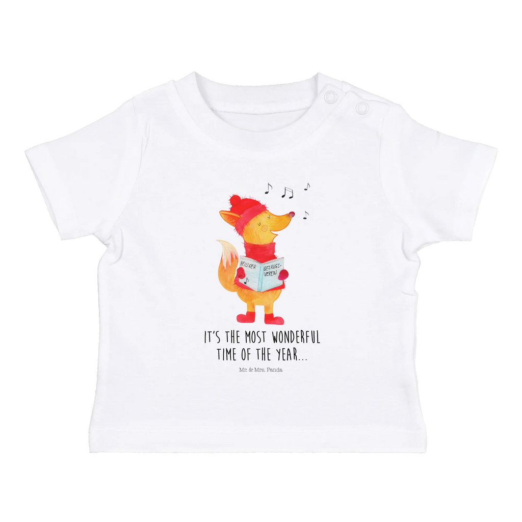 Organic Baby Shirt Fuchs Sänger Baby T-Shirt, Jungen Baby T-Shirt, Mädchen Baby T-Shirt, Shirt, Winter, Weihnachten, Weihnachtsdeko, Nikolaus, Advent, Heiligabend, Wintermotiv, Fuchs, Füchse, Sänger, Geschenk Sänger, Singen, Weihnachtslieder