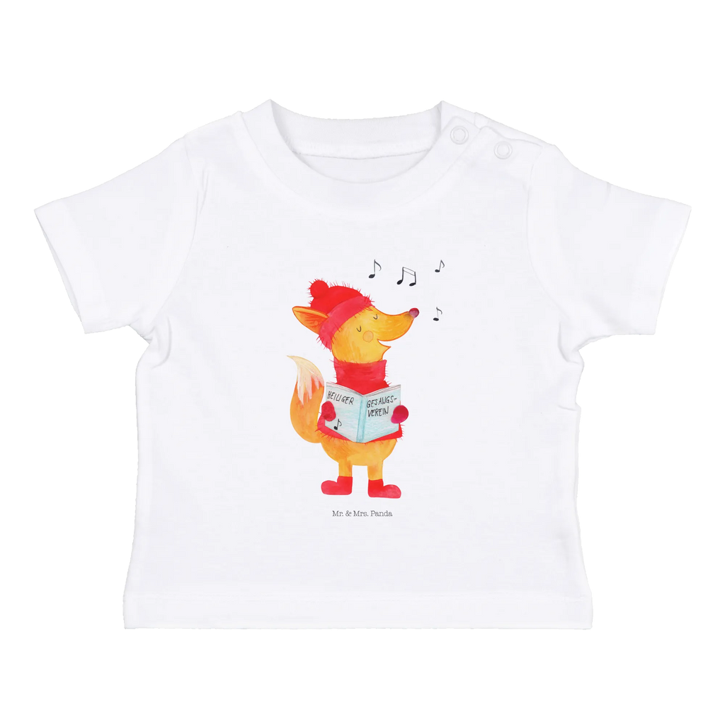 Organic Baby Shirt Fuchs Sänger Baby T-Shirt, Jungen Baby T-Shirt, Mädchen Baby T-Shirt, Shirt, Winter, Weihnachten, Weihnachtsdeko, Nikolaus, Advent, Heiligabend, Wintermotiv, Fuchs, Füchse, Sänger, Geschenk Sänger, Singen, Weihnachtslieder