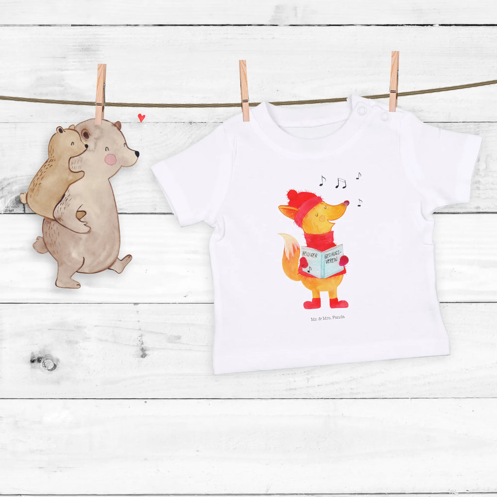 Organic Baby Shirt Fuchs Sänger Baby T-Shirt, Jungen Baby T-Shirt, Mädchen Baby T-Shirt, Shirt, Winter, Weihnachten, Weihnachtsdeko, Nikolaus, Advent, Heiligabend, Wintermotiv, Fuchs, Füchse, Sänger, Geschenk Sänger, Singen, Weihnachtslieder