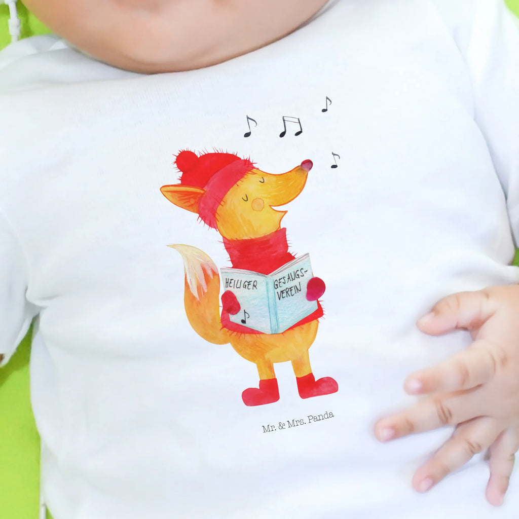 Organic Baby Shirt Fuchs Sänger Baby T-Shirt, Jungen Baby T-Shirt, Mädchen Baby T-Shirt, Shirt, Winter, Weihnachten, Weihnachtsdeko, Nikolaus, Advent, Heiligabend, Wintermotiv, Fuchs, Füchse, Sänger, Geschenk Sänger, Singen, Weihnachtslieder