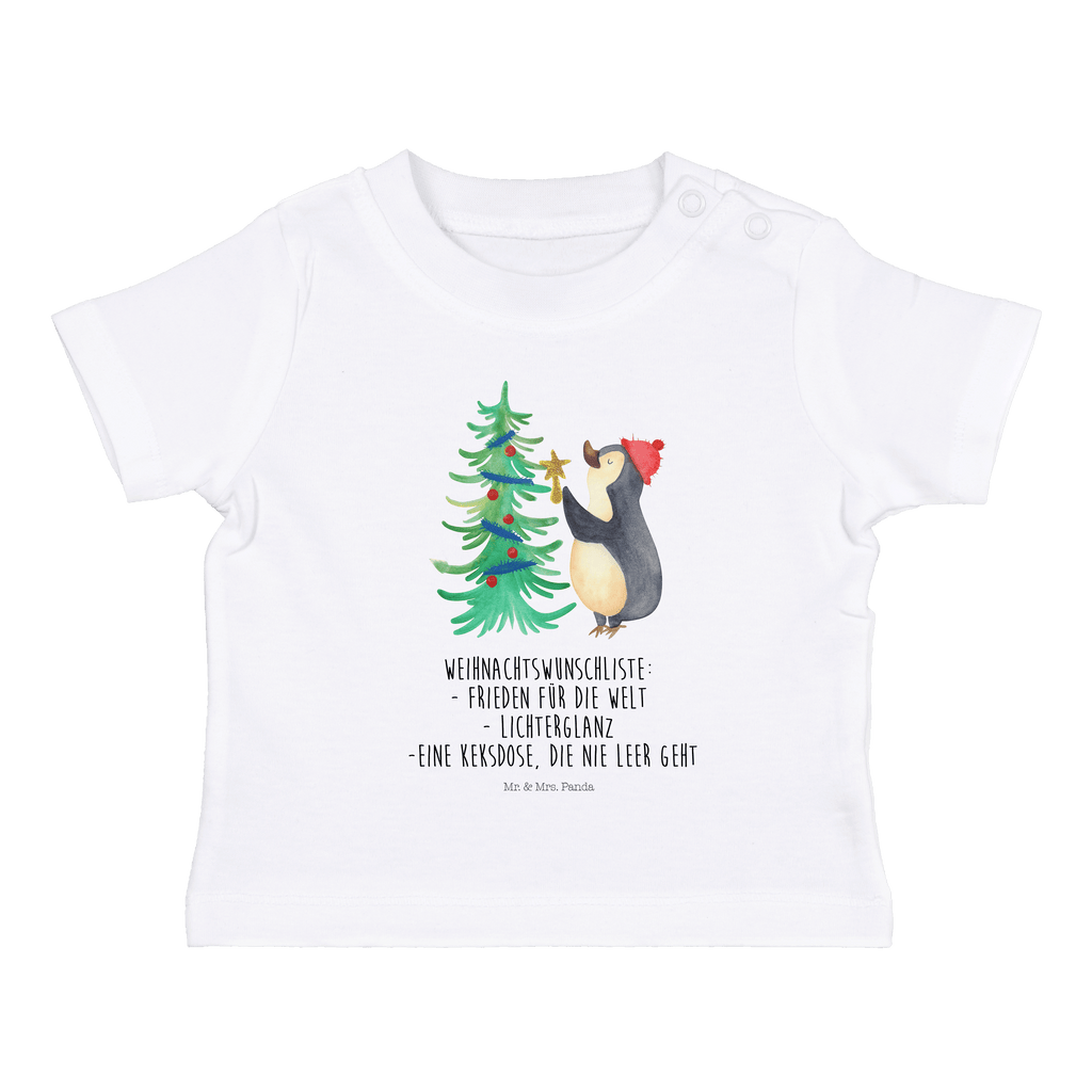 Organic Baby Shirt Pinguin Weihnachtsbaum Baby T-Shirt, Jungen Baby T-Shirt, Mädchen Baby T-Shirt, Shirt, Winter, Weihnachten, Weihnachtsdeko, Nikolaus, Advent, Heiligabend, Wintermotiv, Pinguin