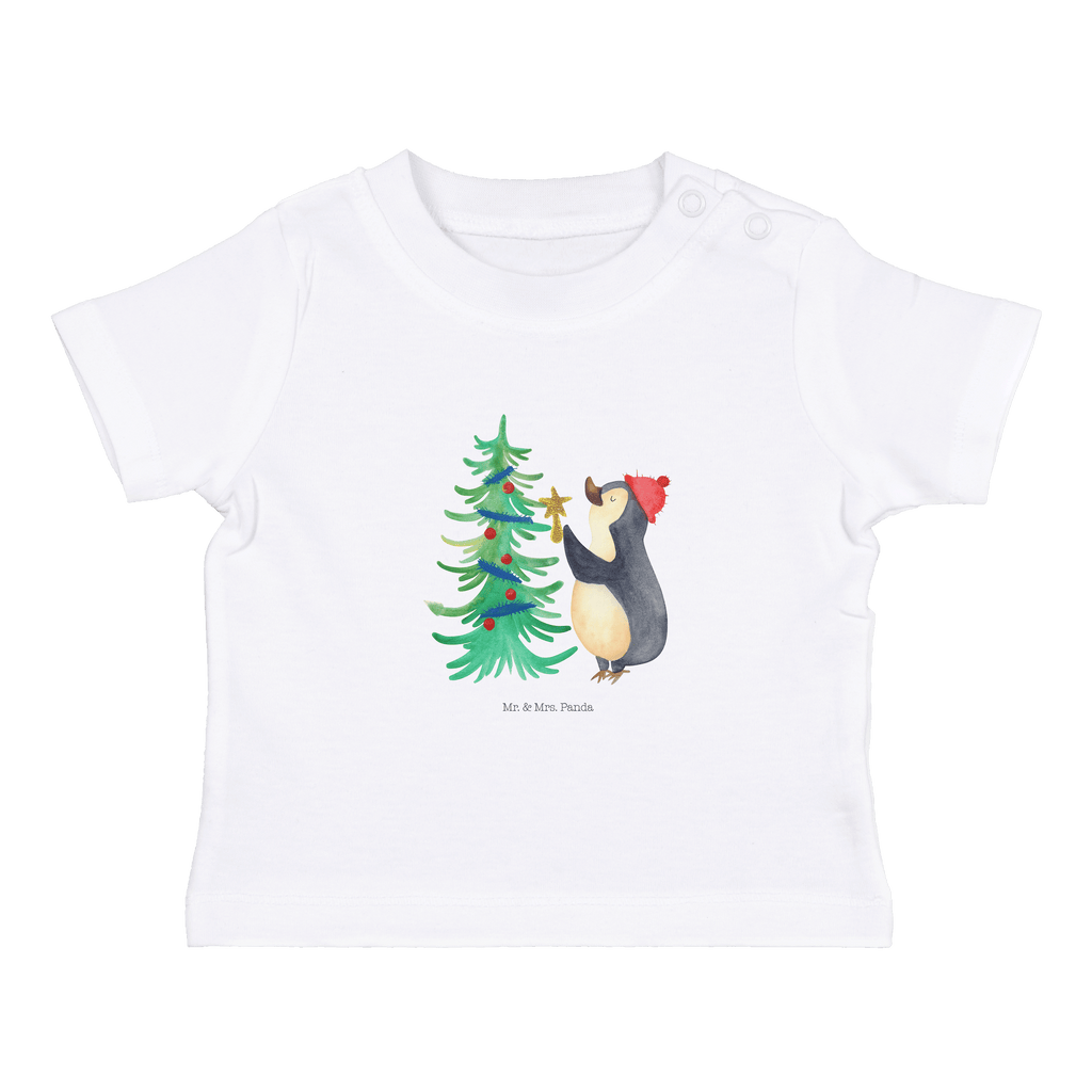 Organic Baby Shirt Pinguin Weihnachtsbaum Baby T-Shirt, Jungen Baby T-Shirt, Mädchen Baby T-Shirt, Shirt, Winter, Weihnachten, Weihnachtsdeko, Nikolaus, Advent, Heiligabend, Wintermotiv, Pinguin