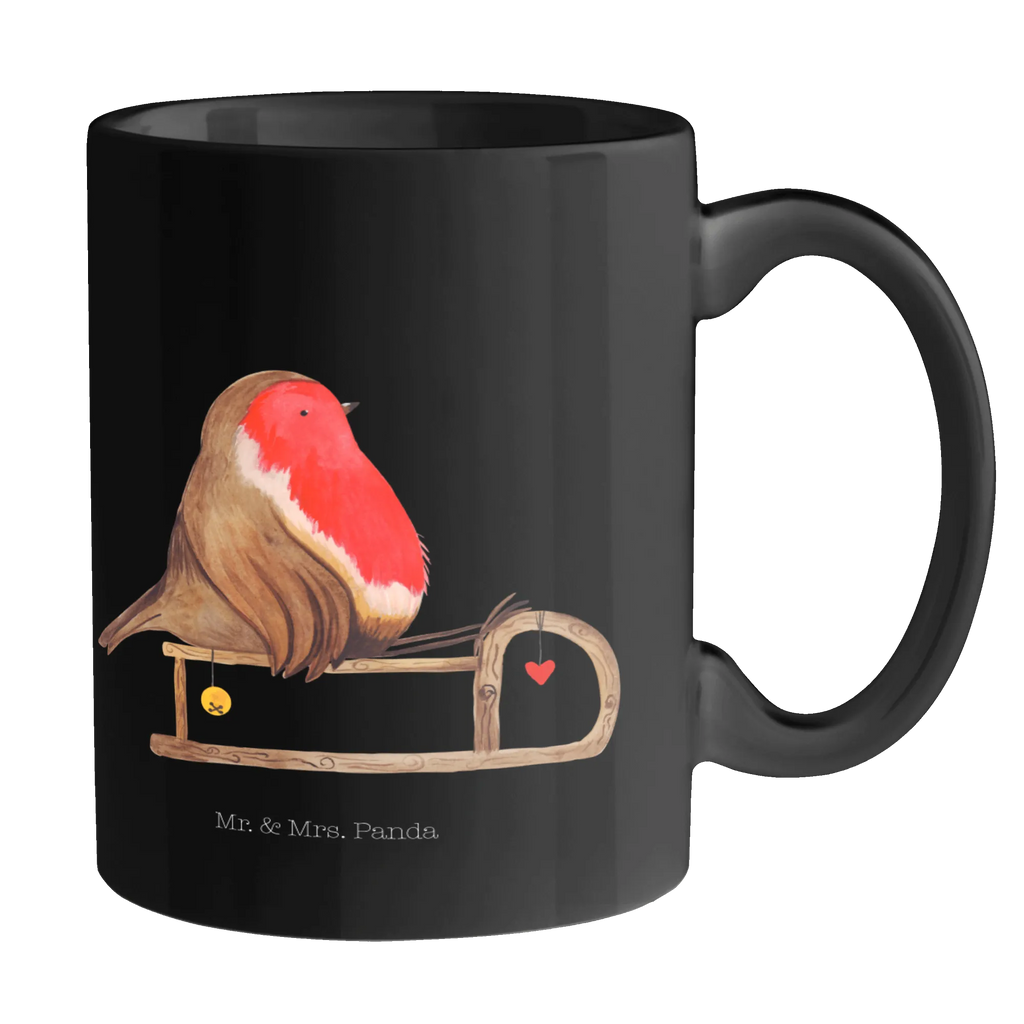 Tasse Rotkehlchen Schlitten Tasse, Kaffeetasse, Teetasse, Becher, Kaffeebecher, Teebecher, Keramiktasse, Porzellantasse, Büro Tasse, Geschenk Tasse, Tasse Sprüche, Tasse Motive, Kaffeetassen, Tasse bedrucken, Designer Tasse, Cappuccino Tassen, Schöne Teetassen, Winter, Weihnachten, Weihnachtsdeko, Nikolaus, Advent, Heiligabend, Wintermotiv, Schlitten, Vogel