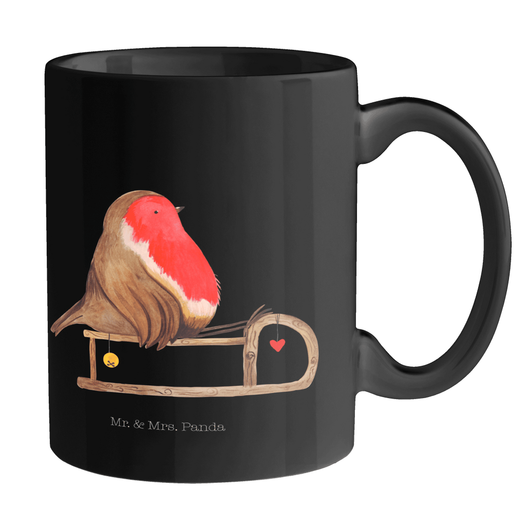 Tasse Rotkehlchen Schlitten Tasse, Kaffeetasse, Teetasse, Becher, Kaffeebecher, Teebecher, Keramiktasse, Porzellantasse, Büro Tasse, Geschenk Tasse, Tasse Sprüche, Tasse Motive, Kaffeetassen, Tasse bedrucken, Designer Tasse, Cappuccino Tassen, Schöne Teetassen, Winter, Weihnachten, Weihnachtsdeko, Nikolaus, Advent, Heiligabend, Wintermotiv, Schlitten, Vogel