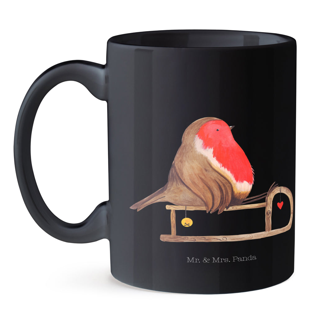 Tasse Rotkehlchen Schlitten Tasse, Kaffeetasse, Teetasse, Becher, Kaffeebecher, Teebecher, Keramiktasse, Porzellantasse, Büro Tasse, Geschenk Tasse, Tasse Sprüche, Tasse Motive, Kaffeetassen, Tasse bedrucken, Designer Tasse, Cappuccino Tassen, Schöne Teetassen, Winter, Weihnachten, Weihnachtsdeko, Nikolaus, Advent, Heiligabend, Wintermotiv, Schlitten, Vogel