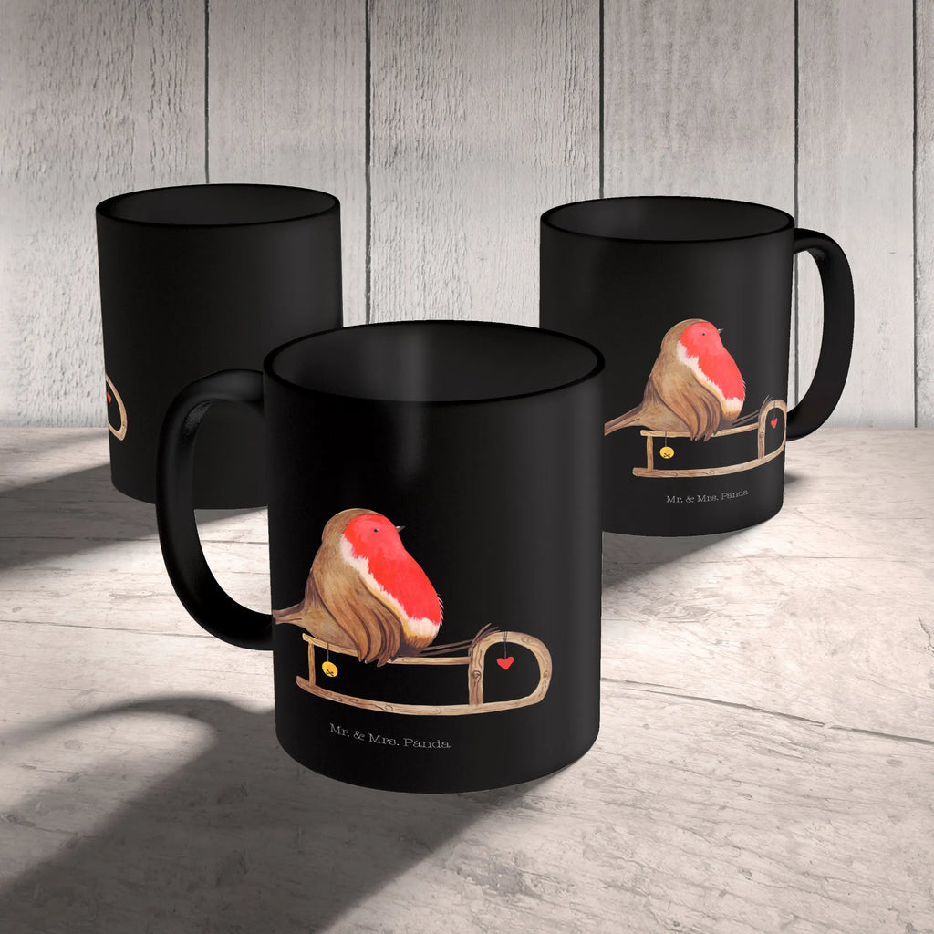 Tasse Rotkehlchen Schlitten Tasse, Kaffeetasse, Teetasse, Becher, Kaffeebecher, Teebecher, Keramiktasse, Porzellantasse, Büro Tasse, Geschenk Tasse, Tasse Sprüche, Tasse Motive, Kaffeetassen, Tasse bedrucken, Designer Tasse, Cappuccino Tassen, Schöne Teetassen, Winter, Weihnachten, Weihnachtsdeko, Nikolaus, Advent, Heiligabend, Wintermotiv, Schlitten, Vogel