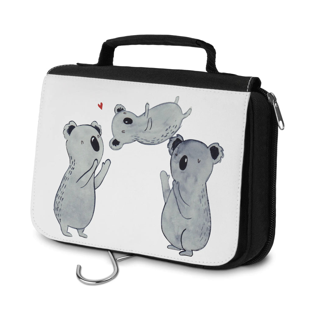 Kulturbeutel Koala Feiern Sich Kulturbeutel, Zum Aufhängen, Waschtasche, Kosmetiktasche, Damen, Herren, Aufbewahrungstasche, Schminktasche, Kosmetikbeutel, Organizer, Kulturtasche, Schminkutensil, Geburtstag, Geburtstagsgeschenk, Geschenk, Koala, Familie, Kind, Eltern, Herz, Liebe