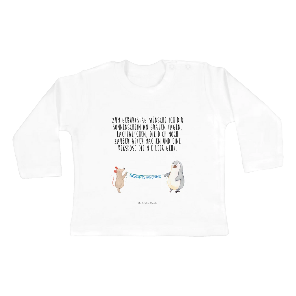 Baby Longsleeve Maus Pinguin Geburtstag Mädchen, Jungen, Baby, Langarm, Bio, Kleidung, Geburtstag, Geburtstagsgeschenk, Geschenk, Maus, Pinguin, Geburtstage, Happy Birthday, Geburtstagsfeier