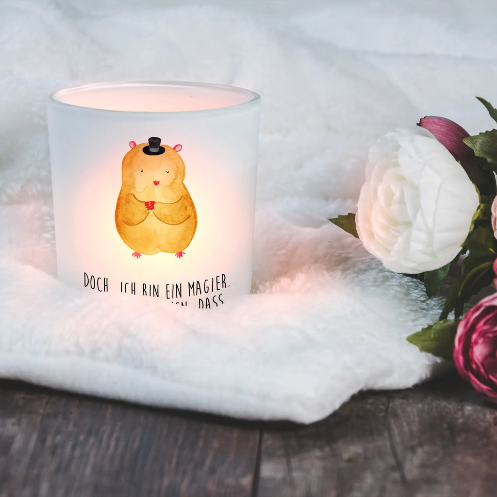 Windlicht Hamster Hut Windlicht Glas, Teelichtglas, Teelichthalter, Teelichter, Kerzenglas, Windlicht Kerze, Kerzenlicht, Glas Windlicht, Windlicht Zur Hochzeit, Windlicht Deko, Windlicht Hochzeit, Teelichtgläser, Windlicht Dekorieren, Tiermotive, Gute Laune, lustige Sprüche, Tiere, Hamster, Hut, Magier, Zylinder, Zwerghamster, Zauberer