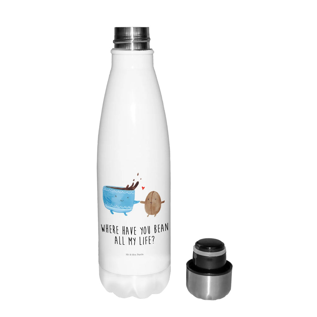 Thermosflasche Kaffee Bohne Isolierflasche, Thermoflasche, Trinkflasche, Thermos, Edelstahl, Tiermotive, Gute Laune, lustige Sprüche, Tiere, Kaffee, Kaffeebohne, Genuss, Zufriedenheit, Glück