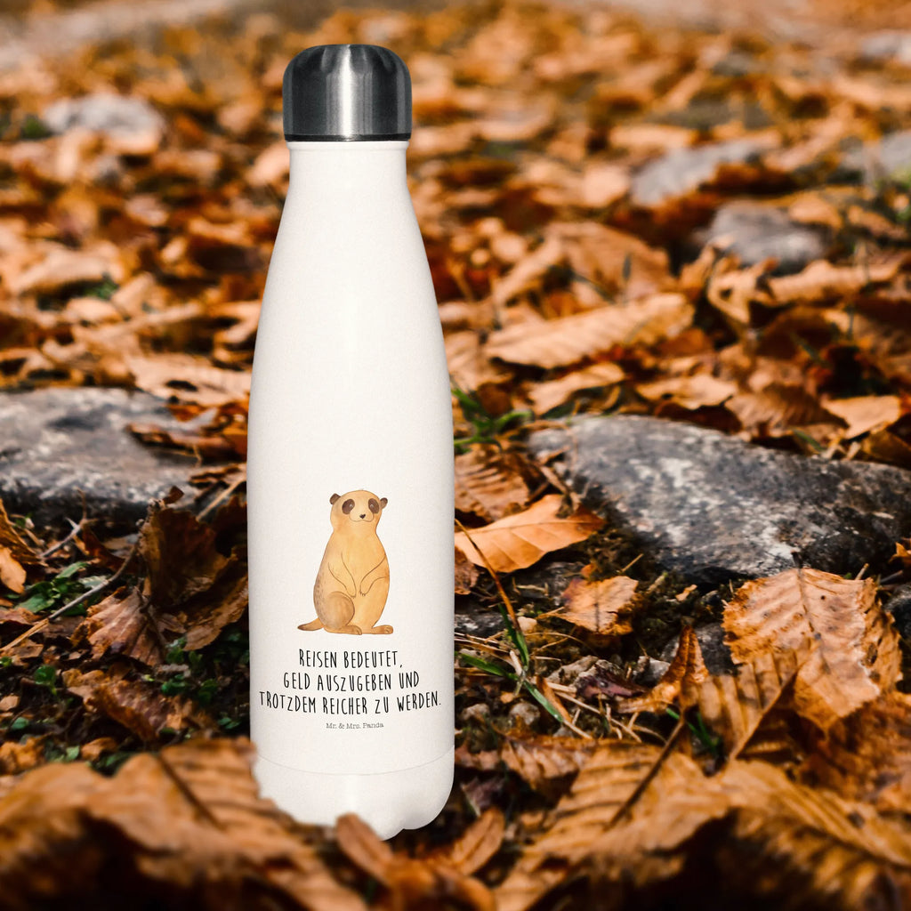 Thermosflasche Erdmännchen Isolierflasche, Thermoflasche, Trinkflasche, Thermos, Edelstahl, Afrika, Wildtiere, Erdmännchen, Reisen, Spruch, Weltreise, Afrikareise, Roadtrip, Traveling