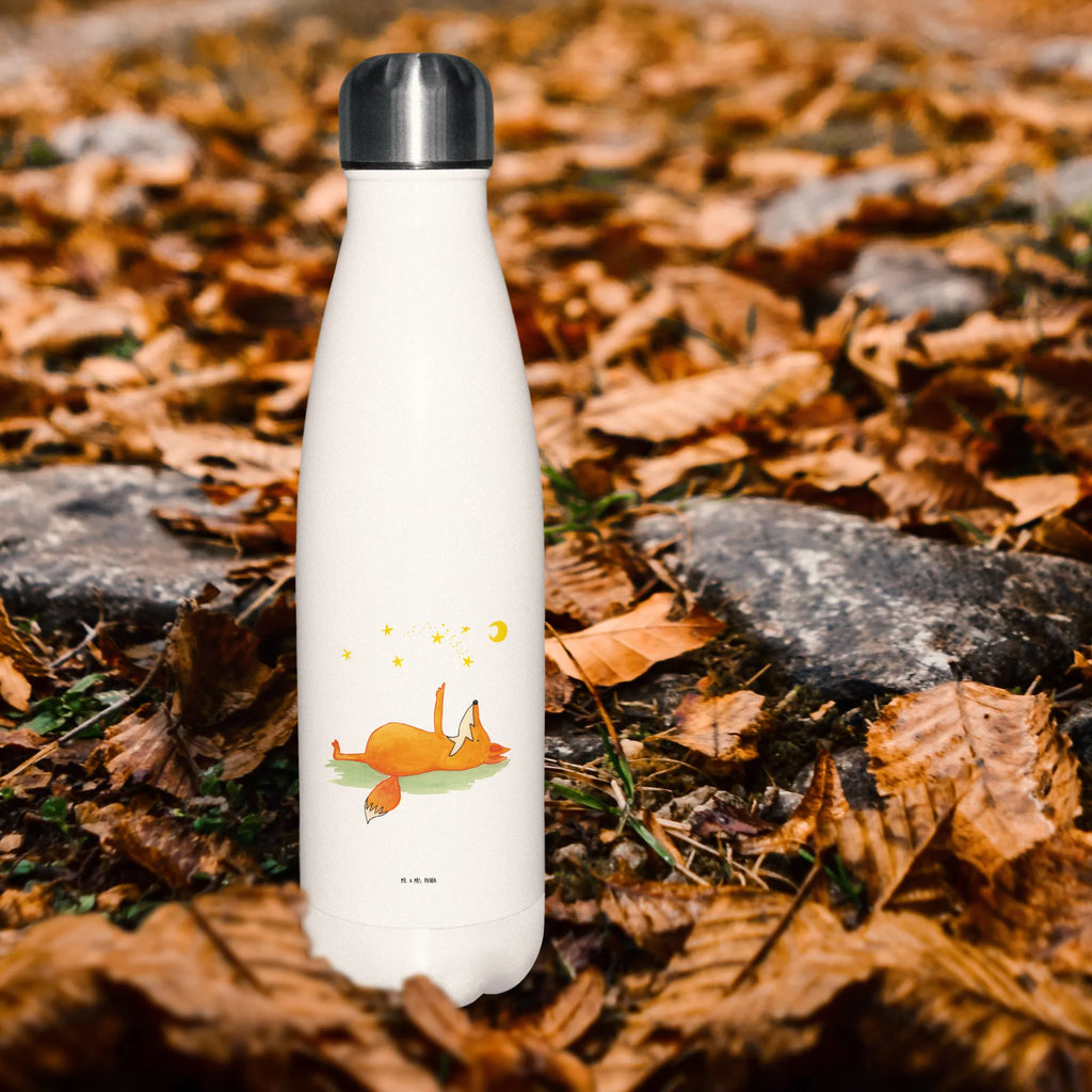 Thermosflasche Fuchs Sterne Isolierflasche, Thermoflasche, Trinkflasche, Thermos, Edelstahl, Fuchs, Füchse, tröstende Worte, Spruch positiv, Spruch schön, Romantik, Always Look on the Bright Side of Life