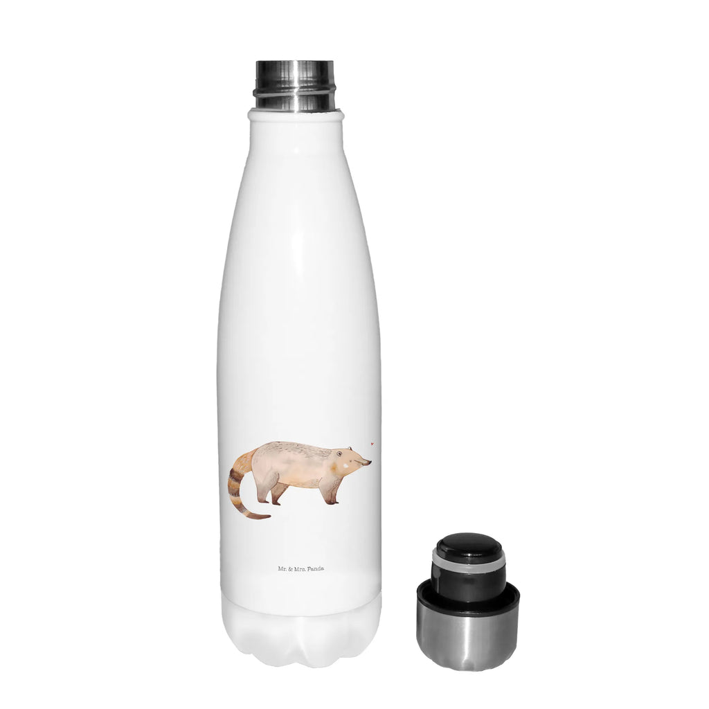 Thermosflasche Nasenbaer Isolierflasche, Thermoflasche, Trinkflasche, Thermos, Edelstahl, Tiermotive, Gute Laune, lustige Sprüche, Tiere, Nasenbär, Nasenbären, Rüsselbär, Bär