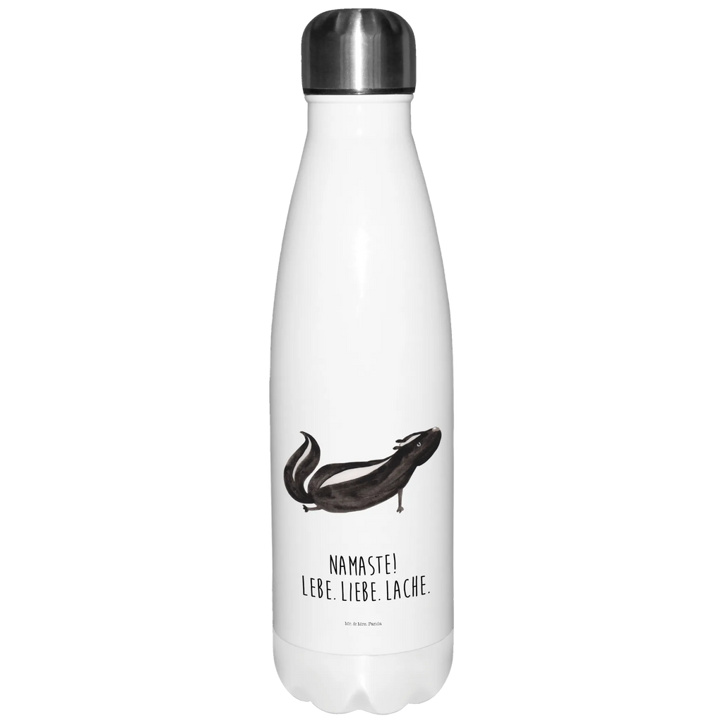 Thermosflasche Stinktier Yoga Isolierflasche, Thermoflasche, Trinkflasche, Thermos, Edelstahl, Stinktier, Skunk, Wildtier, Raubtier, Stinker, Stinki, Yoga, Namaste, Lebe, Liebe, Lache