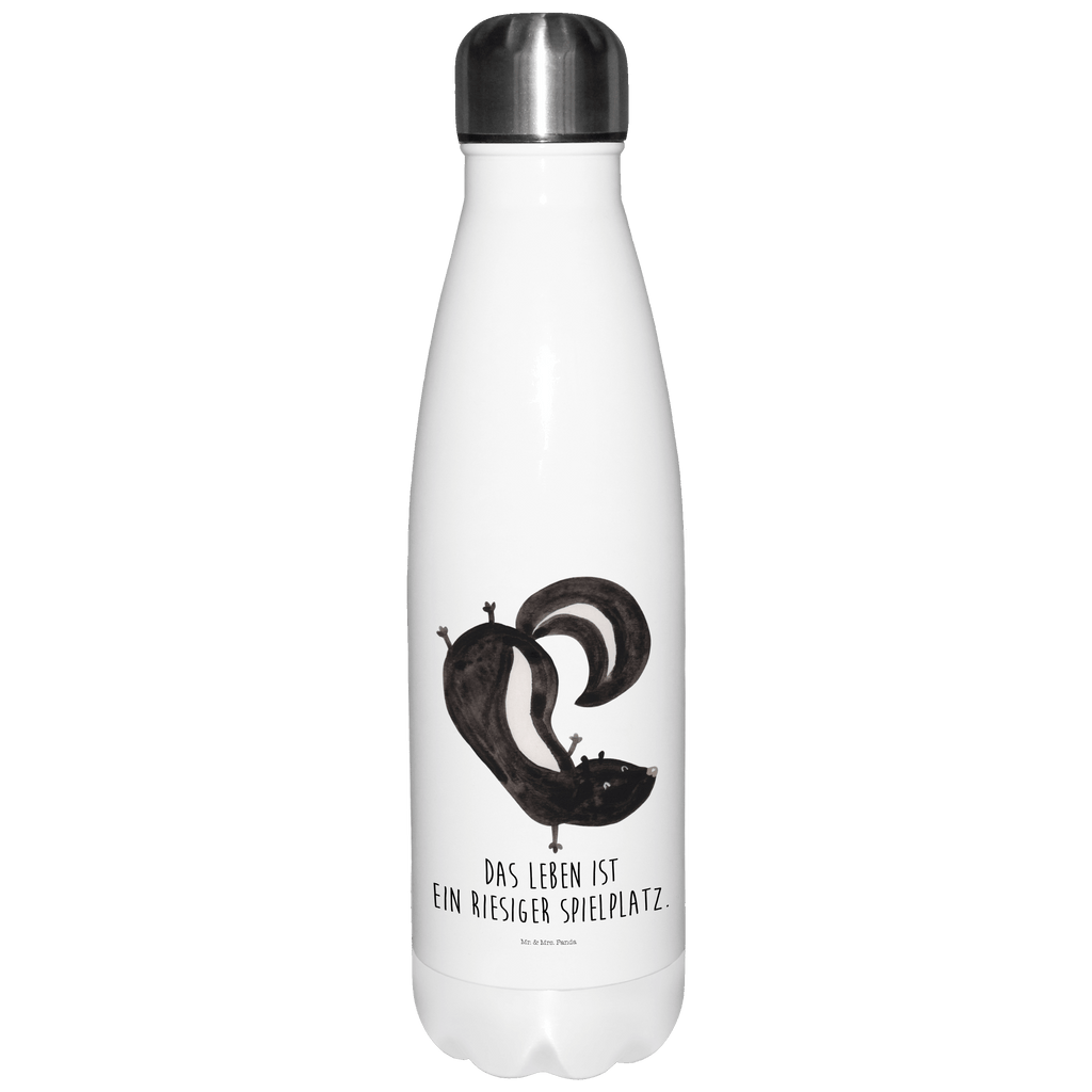 Thermosflasche Stinktier Handstand Isolierflasche, Thermoflasche, Trinkflasche, Thermos, Edelstahl, Stinktier, Skunk, Wildtier, Raubtier, Stinker, Stinki, Spielplatz, verpielt, Kind