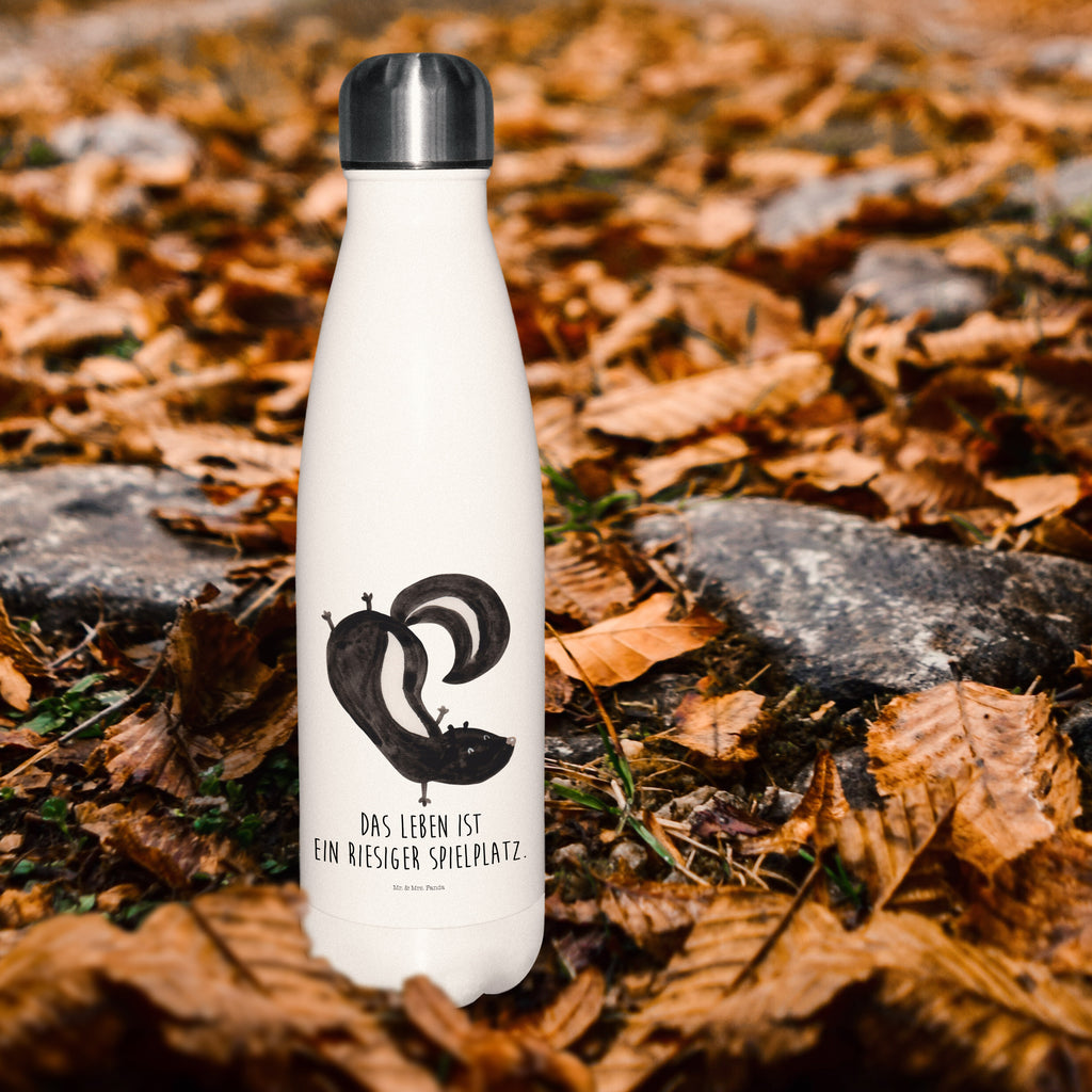 Thermosflasche Stinktier Handstand Isolierflasche, Thermoflasche, Trinkflasche, Thermos, Edelstahl, Stinktier, Skunk, Wildtier, Raubtier, Stinker, Stinki, Spielplatz, verpielt, Kind