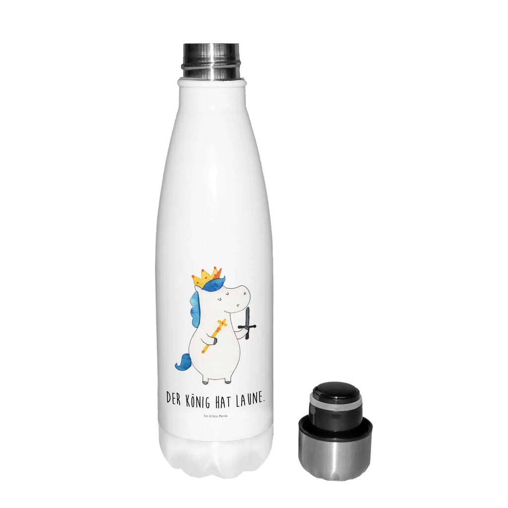 Thermosflasche Einhorn König mit Schwert Isolierflasche, Thermoflasche, Trinkflasche, Thermos, Edelstahl, Einhorn, Einhörner, Einhorn Deko, Pegasus, Unicorn, König, Ritter, Mittelalter