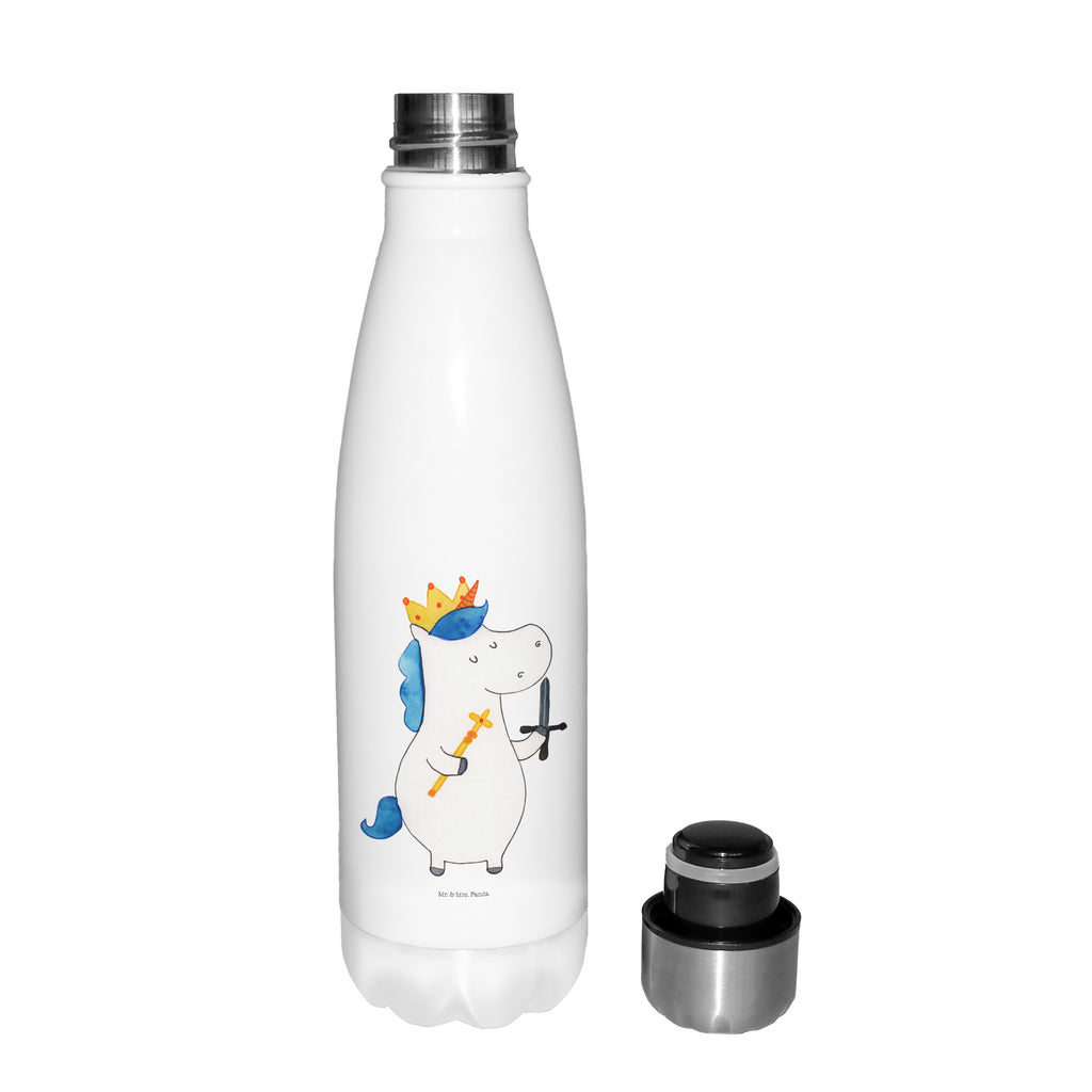 Thermosflasche Einhorn König mit Schwert Isolierflasche, Thermoflasche, Trinkflasche, Thermos, Edelstahl, Einhorn, Einhörner, Einhorn Deko, Pegasus, Unicorn, König, Ritter, Mittelalter