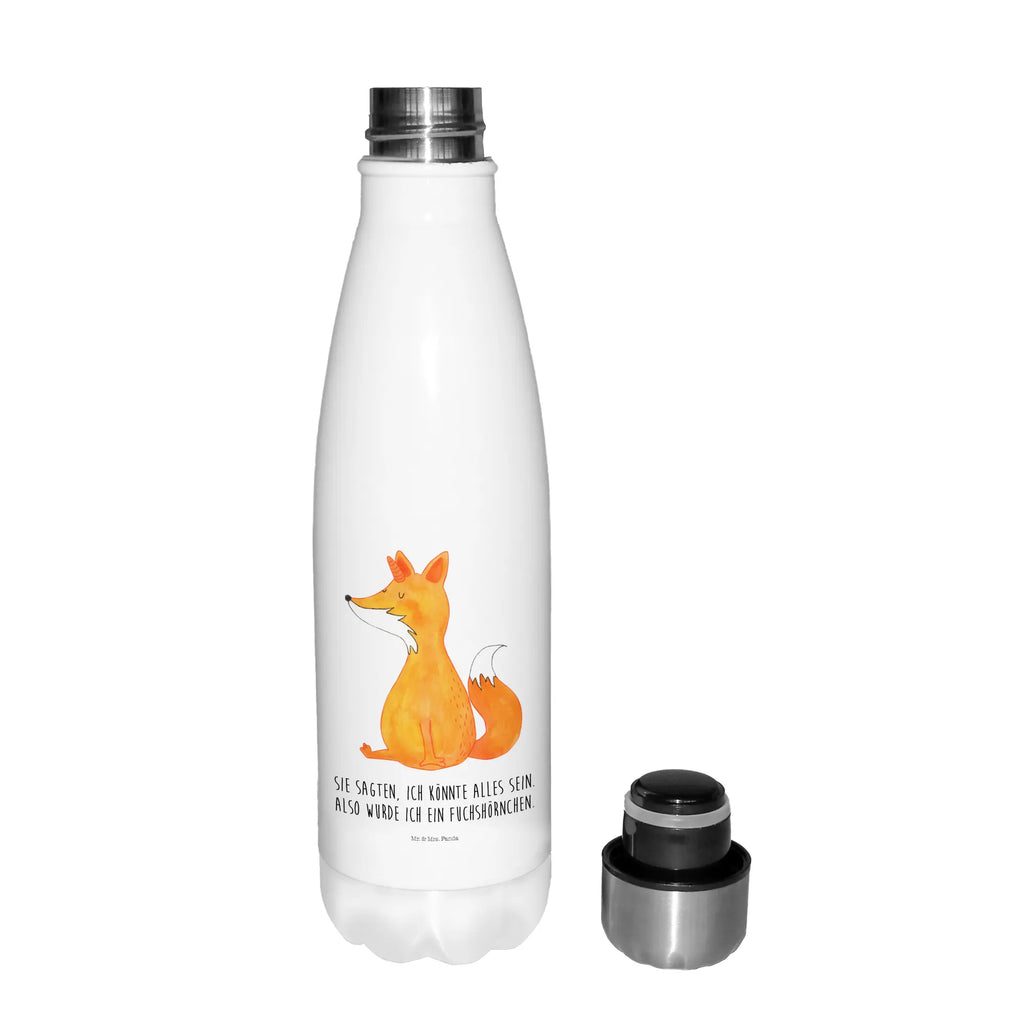 Thermosflasche Fuchshörnchen Wunsch Isolierflasche, Thermoflasche, Trinkflasche, Thermos, Edelstahl, Einhorn, Einhörner, Einhorn Deko, Pegasus, Unicorn, Fuchs, Unicorns, Fuchshörnchen, Fuchshorn, Foxycorn, Füchse