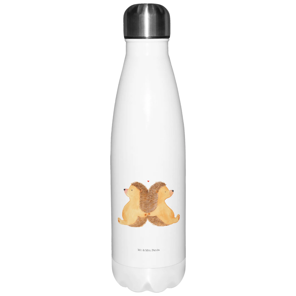 Thermosflasche Igel händchenhaltend Isolierflasche, Thermoflasche, Trinkflasche, Thermos, Edelstahl, Liebe, Partner, Freund, Freundin, Ehemann, Ehefrau, Heiraten, Verlobung, Heiratsantrag, Liebesgeschenk, Jahrestag, Hocheitstag, Igel, Igelliebe, Hand in Hand, Liebesbeweis, große Liebe, Liebesbotschaft, Hochzeit, Lieblingsmensch, Gemeinsamkeit, Love, Geschenk für zwei