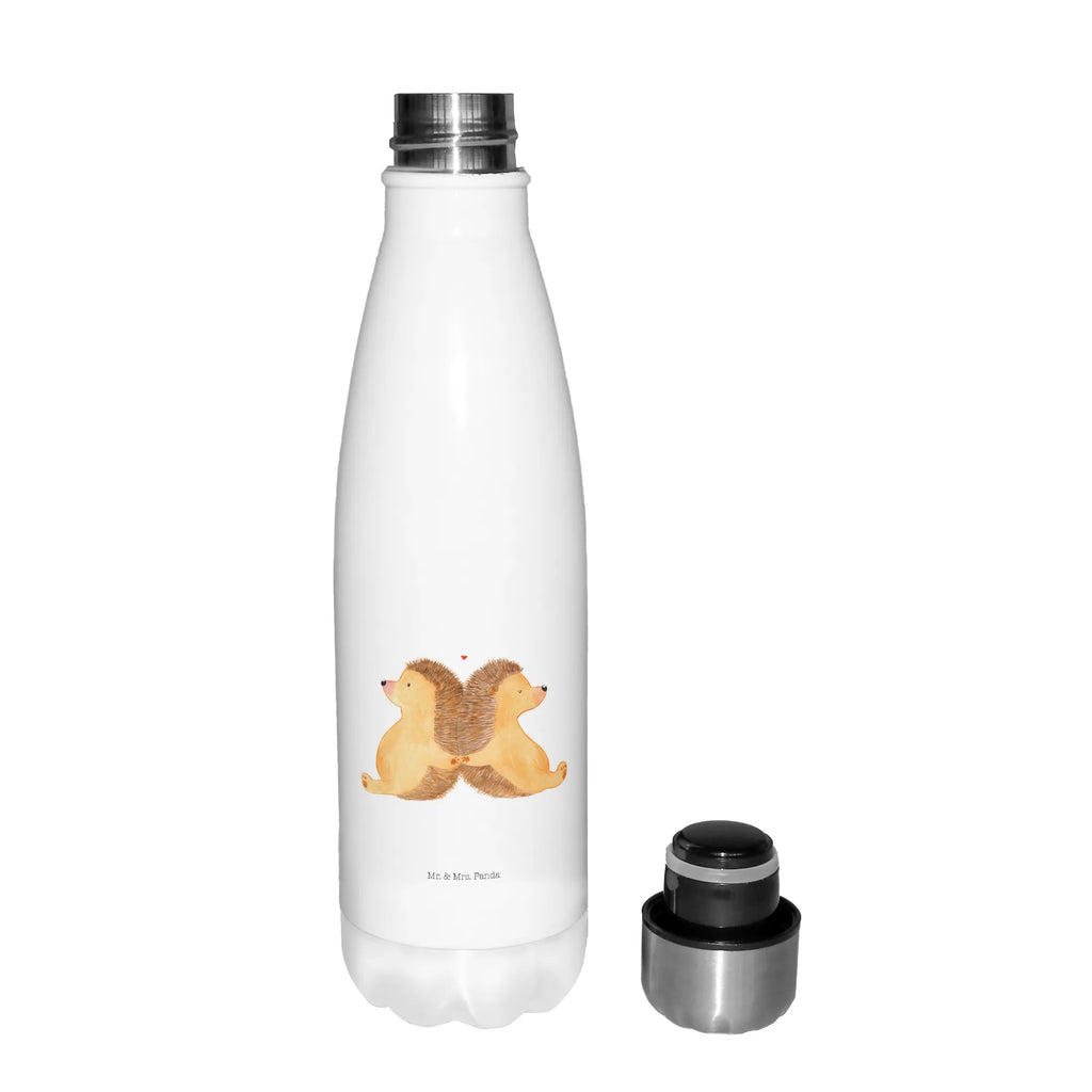 Thermosflasche Igel händchenhaltend Isolierflasche, Thermoflasche, Trinkflasche, Thermos, Edelstahl, Liebe, Partner, Freund, Freundin, Ehemann, Ehefrau, Heiraten, Verlobung, Heiratsantrag, Liebesgeschenk, Jahrestag, Hocheitstag, Igel, Igelliebe, Hand in Hand, Liebesbeweis, große Liebe, Liebesbotschaft, Hochzeit, Lieblingsmensch, Gemeinsamkeit, Love, Geschenk für zwei