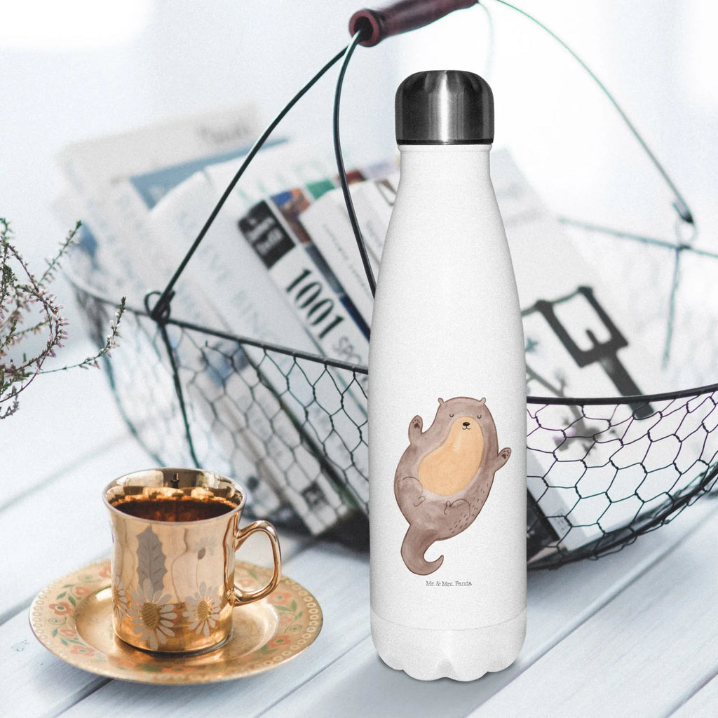 Thermosflasche Otter Umarmen Isolierflasche, Thermoflasche, Trinkflasche, Thermos, Edelstahl, Otter, Fischotter, Seeotter, Otter Seeotter See Otter