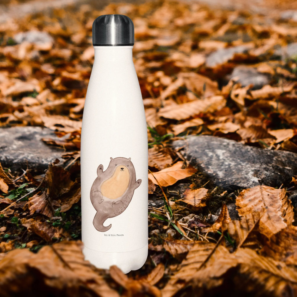 Thermosflasche Otter Umarmen Isolierflasche, Thermoflasche, Trinkflasche, Thermos, Edelstahl, Otter, Fischotter, Seeotter, Otter Seeotter See Otter