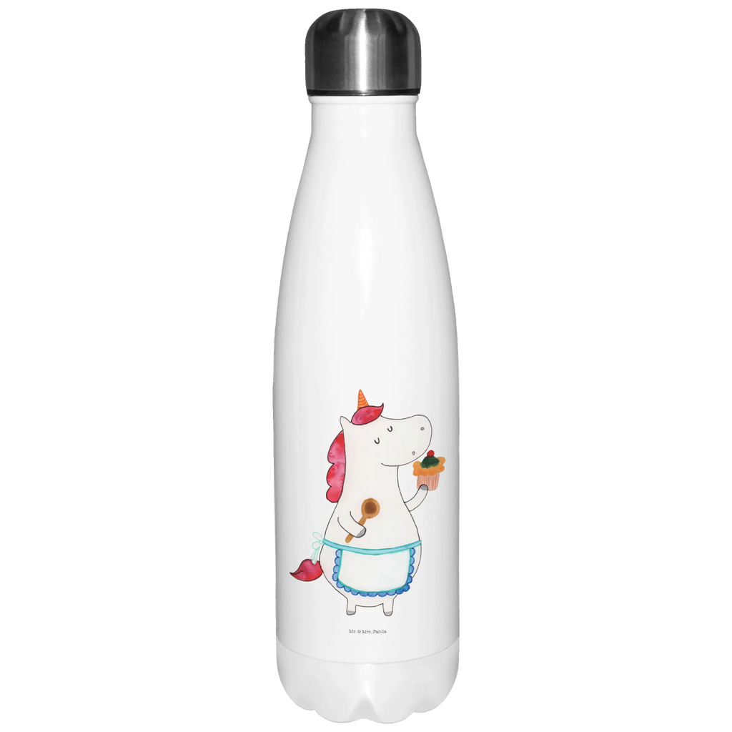 Thermosflasche Einhorn Küchenfee Isolierflasche, Thermoflasche, Trinkflasche, Thermos, Edelstahl, Einhorn, Einhörner, Einhorn Deko, Pegasus, Unicorn, backen, Muffin, Motivation, Träumer, träumen, Bäckerin, Hobbykoch, Koch, Torte, Kuchen