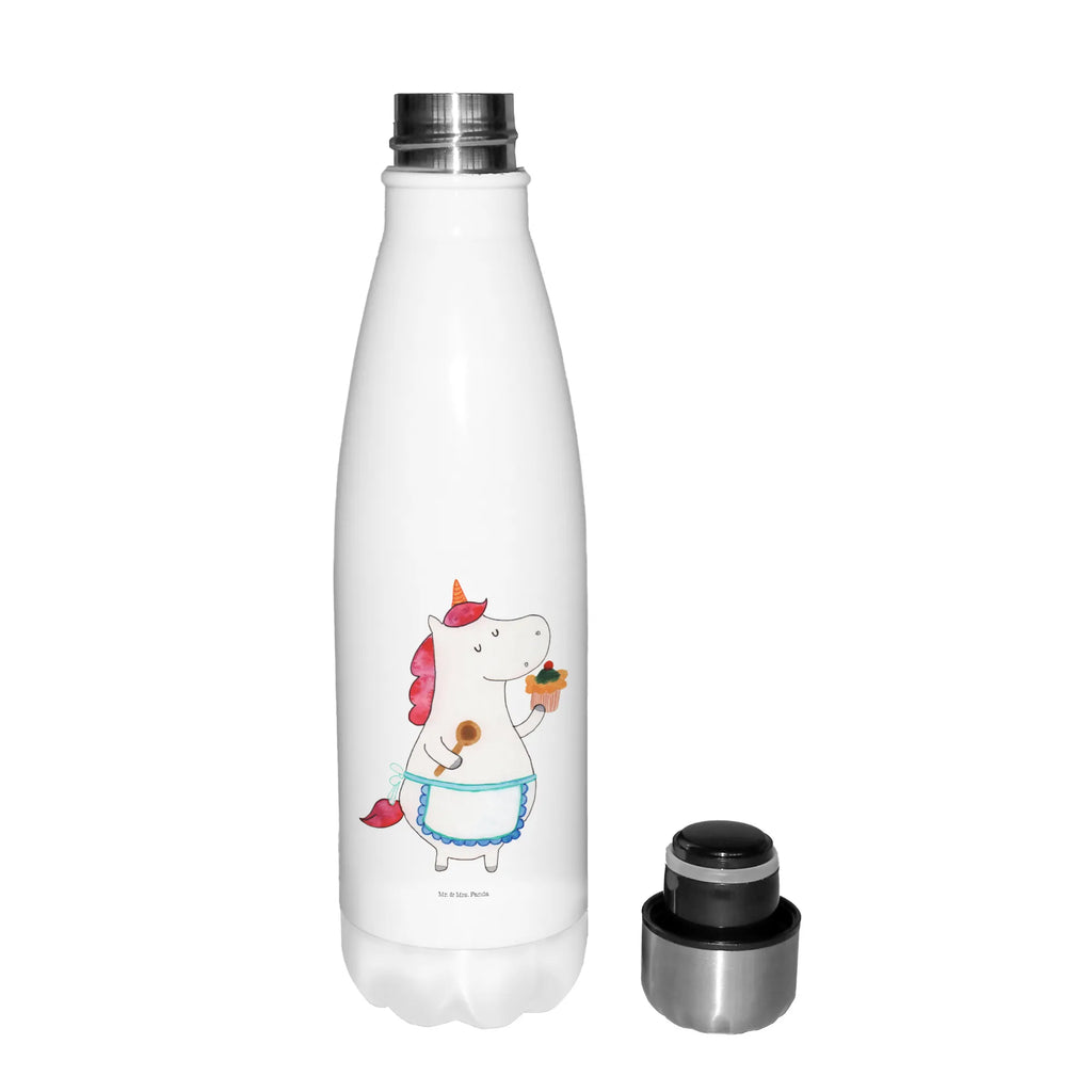 Thermosflasche Einhorn Küchenfee Isolierflasche, Thermoflasche, Trinkflasche, Thermos, Edelstahl, Einhorn, Einhörner, Einhorn Deko, Pegasus, Unicorn, backen, Muffin, Motivation, Träumer, träumen, Bäckerin, Hobbykoch, Koch, Torte, Kuchen