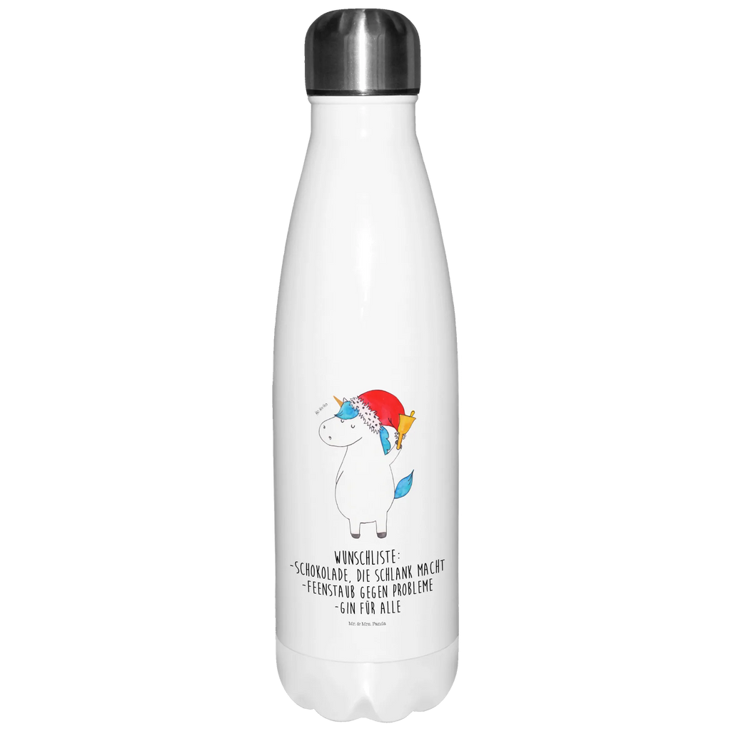 Thermosflasche Einhorn Weihnachtsmann Isolierflasche, Thermoflasche, Trinkflasche, Thermos, Edelstahl, Einhorn, Einhörner, Einhorn Deko, Pegasus, Unicorn, Gin, Schokolade, Schoki, Weihnachten, Weihnachtsmann, Nikolaus, Wunschzettel, Wunschliste, Feenstaub