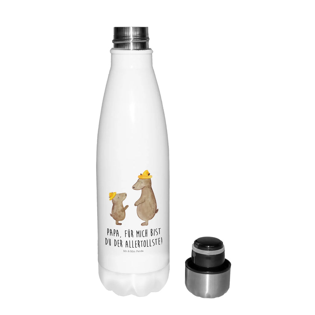 Thermosflasche Bären mit Hut Isolierflasche, Thermoflasche, Trinkflasche, Thermos, Edelstahl, Familie, Vatertag, Muttertag, Bruder, Schwester, Mama, Papa, Oma, Opa, Bär, Bären, Vater, Papi, Paps, Dad, Daddy, Lieblingsmensch, Sohn, Söhne, Kind, Kinder, Vater-Sohn, Family, Vorbild