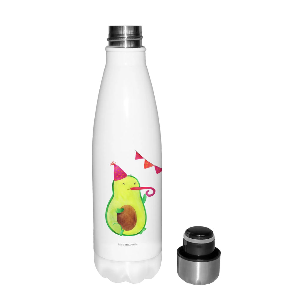 Thermosflasche Avocado Party Time Isolierflasche, Thermoflasche, Trinkflasche, Thermos, Edelstahl, Avocado, Veggie, Vegan, Gesund