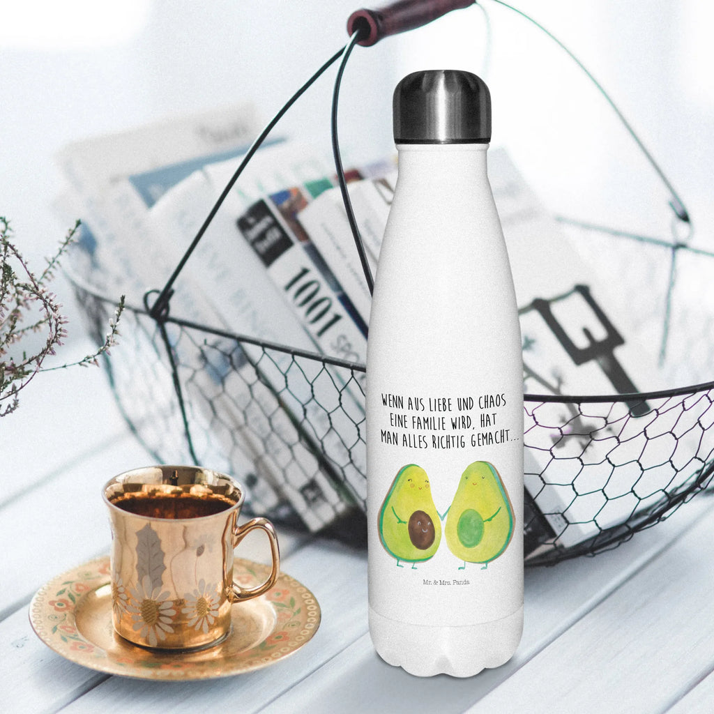 Thermosflasche Avocado Pärchen Isolierflasche, Thermoflasche, Trinkflasche, Thermos, Edelstahl, Avocado, Veggie, Vegan, Gesund, Avocuddle, Liebe, Schwangerschaft, Familie, Babyshower, Babyparty, Hochzeit, Kinder, Avocados, Geburt