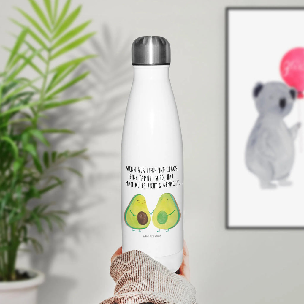 Thermosflasche Avocado Pärchen Isolierflasche, Thermoflasche, Trinkflasche, Thermos, Edelstahl, Avocado, Veggie, Vegan, Gesund, Avocuddle, Liebe, Schwangerschaft, Familie, Babyshower, Babyparty, Hochzeit, Kinder, Avocados, Geburt