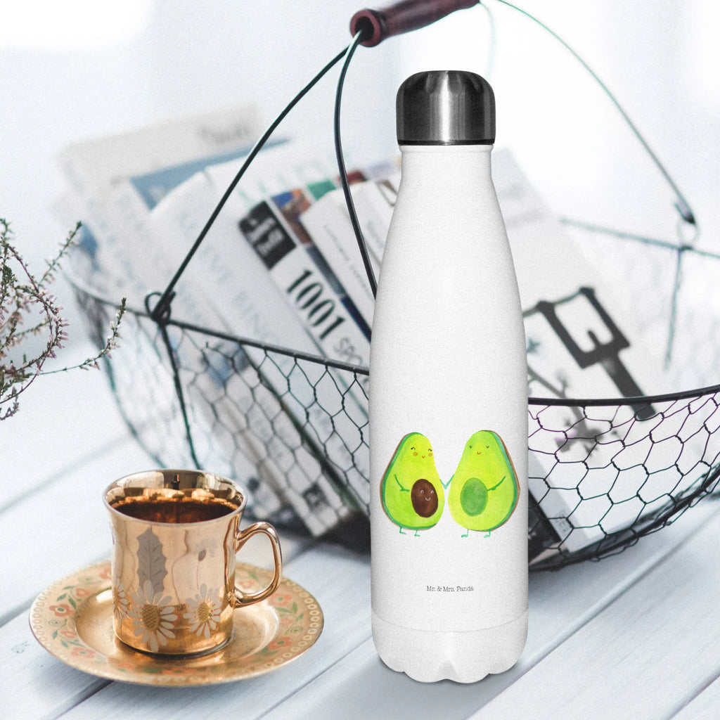 Thermosflasche Avocado Pärchen Isolierflasche, Thermoflasche, Trinkflasche, Thermos, Edelstahl, Avocado, Veggie, Vegan, Gesund, Avocuddle, Liebe, Schwangerschaft, Familie, Babyshower, Babyparty, Hochzeit, Kinder, Avocados, Geburt