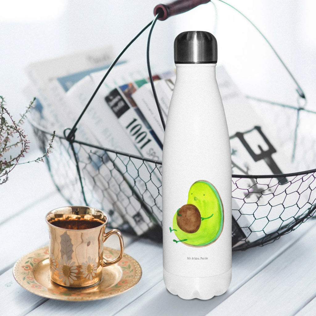 Thermosflasche Avocado pfeift Isolierflasche, Thermoflasche, Trinkflasche, Thermos, Edelstahl, Avocado, Veggie, Vegan, Gesund, Diät, Abnehmen, Ernährung, dick sein