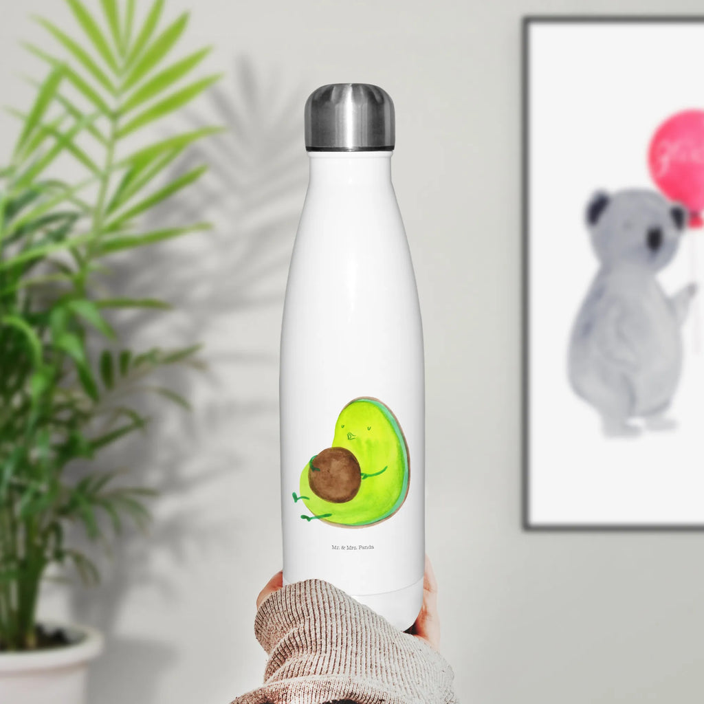 Thermosflasche Avocado pfeift Isolierflasche, Thermoflasche, Trinkflasche, Thermos, Edelstahl, Avocado, Veggie, Vegan, Gesund, Diät, Abnehmen, Ernährung, dick sein