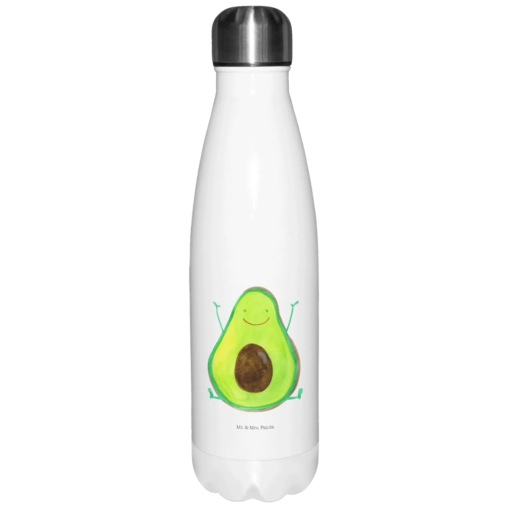 Thermosflasche Avocado Happy Isolierflasche, Thermoflasche, Trinkflasche, Thermos, Edelstahl, Avocado, Veggie, Vegan, Gesund, Chaos